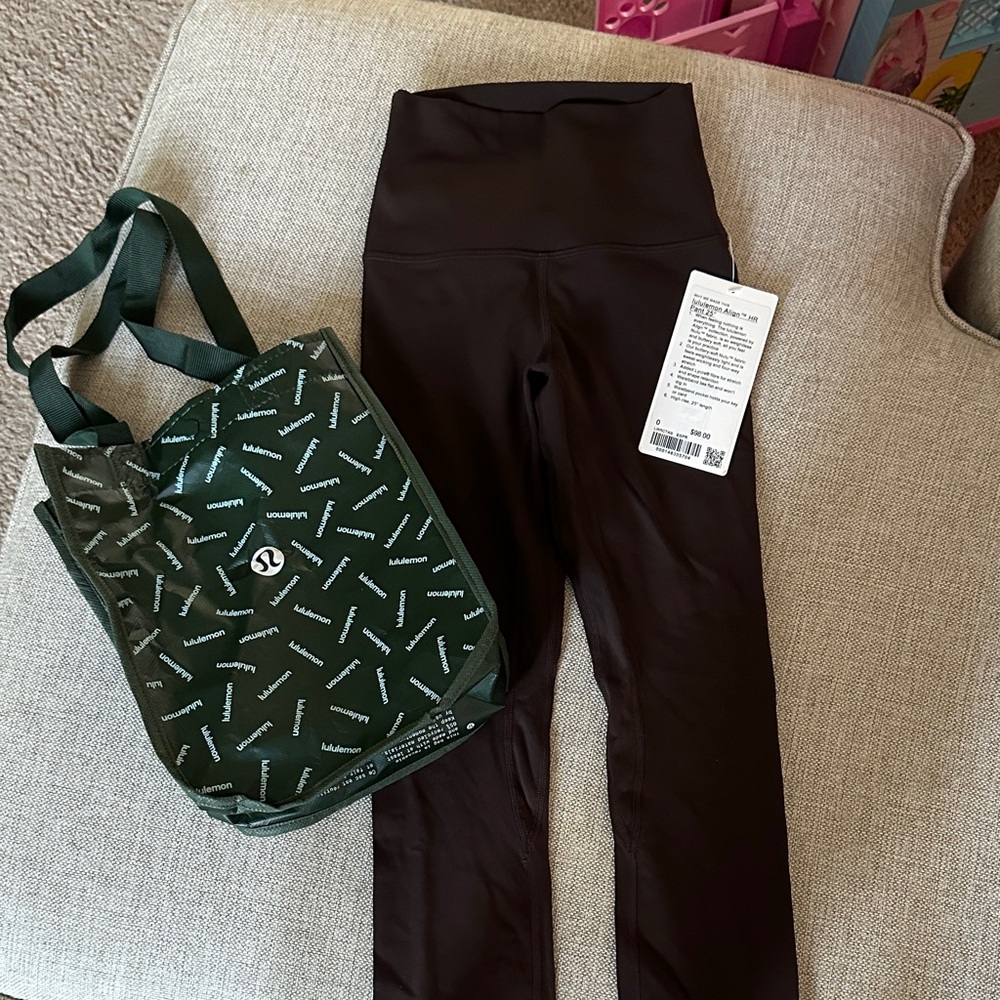 lululemon athletica Dark Brown High-Waisted Leggings- NEVER WORN